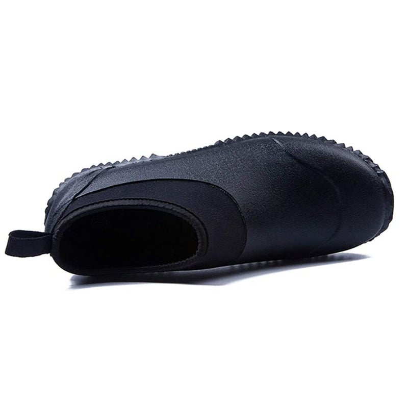 SYLPHID Men's Garden Shoes Women's Rain Shoe Waterproof Neoprene Camp Booties for Camping, Lawn Care, Gardening and Yard Work, Black, Women Size 9, Men Size 8 - Image 2